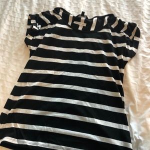 Black and white striped t - shirt